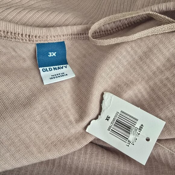 Old Navy Womens 3X One-Shoulder Ribbed Knit Top Neutral Tan NWT JJ4066 - Picture 6 of 8